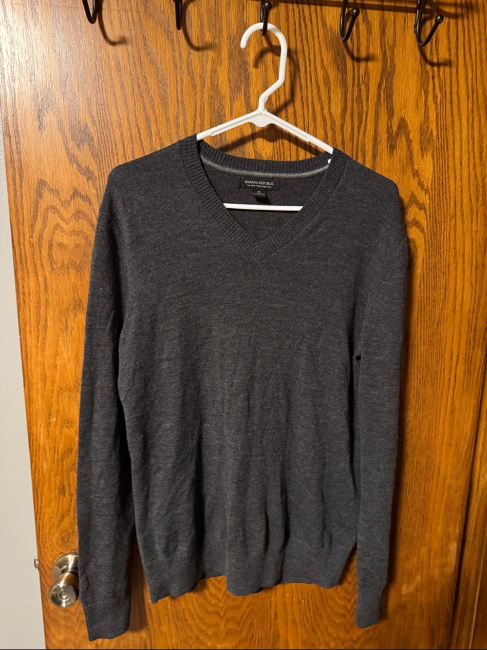 Banana Republic Men’s Dark Gray V-Neck Sweater